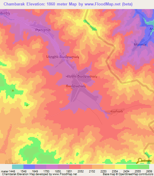 Chambarak,Armenia Elevation Map