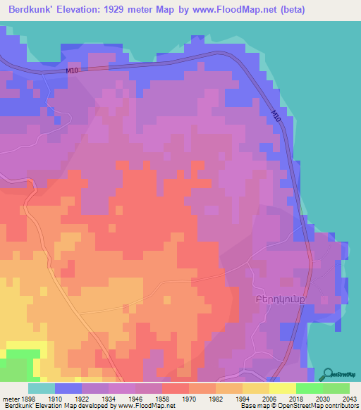 Berdkunk',Armenia Elevation Map