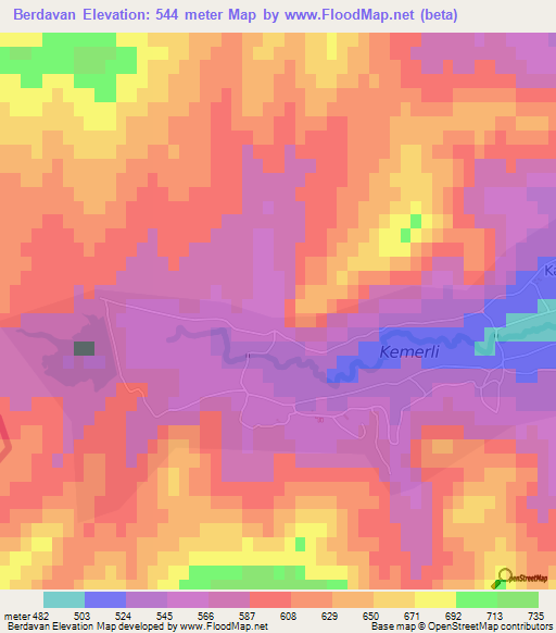 Berdavan,Azerbaijan Elevation Map