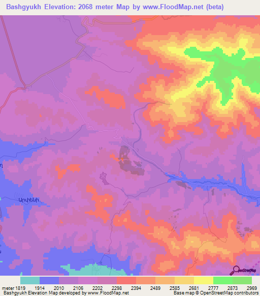 Bashgyukh,Armenia Elevation Map