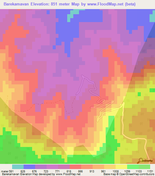 Barekamavan,Armenia Elevation Map