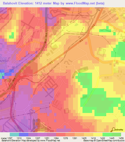 Balahovit,Armenia Elevation Map