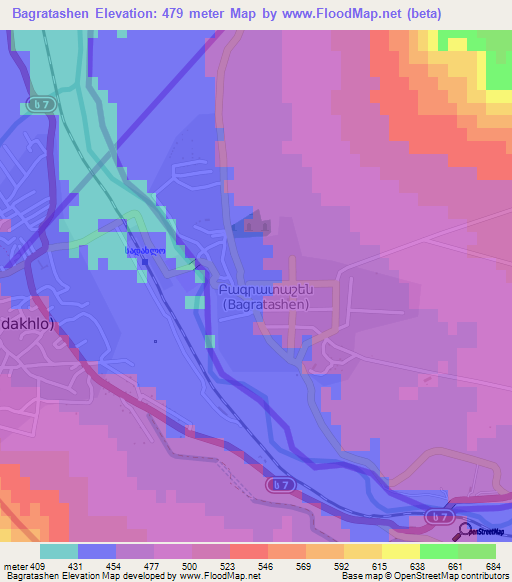 Bagratashen,Armenia Elevation Map
