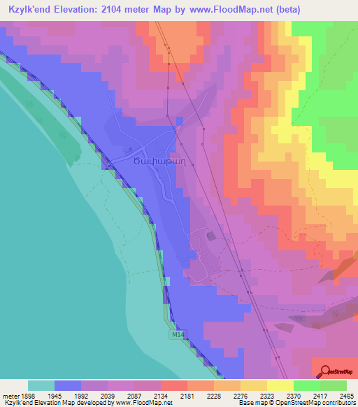 Kzylk'end,Armenia Elevation Map