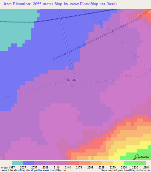 Azat,Armenia Elevation Map