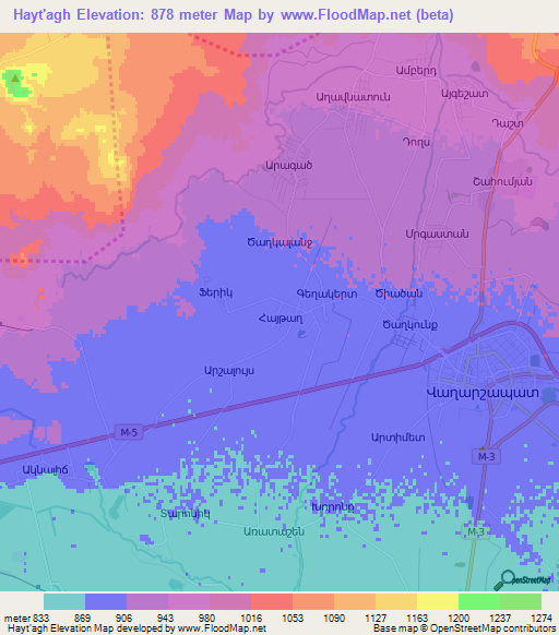 Hayt'agh,Armenia Elevation Map