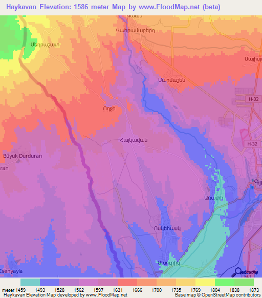 Haykavan,Armenia Elevation Map