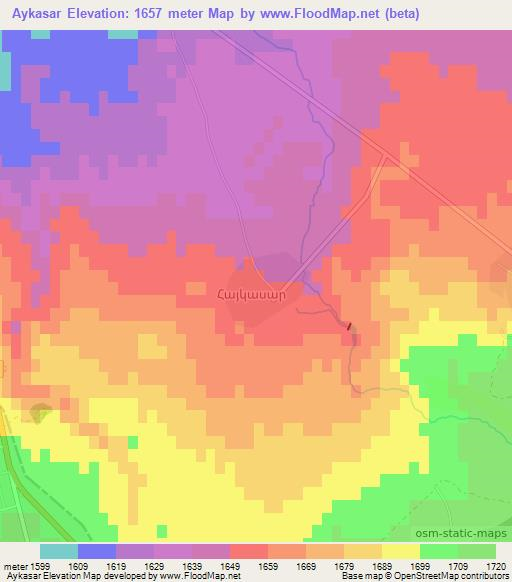 Aykasar,Armenia Elevation Map