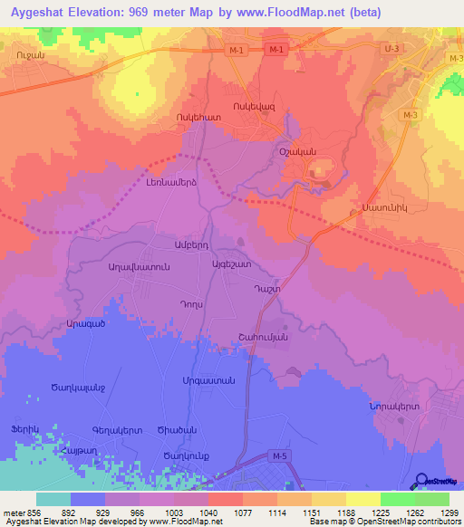 Aygeshat,Armenia Elevation Map