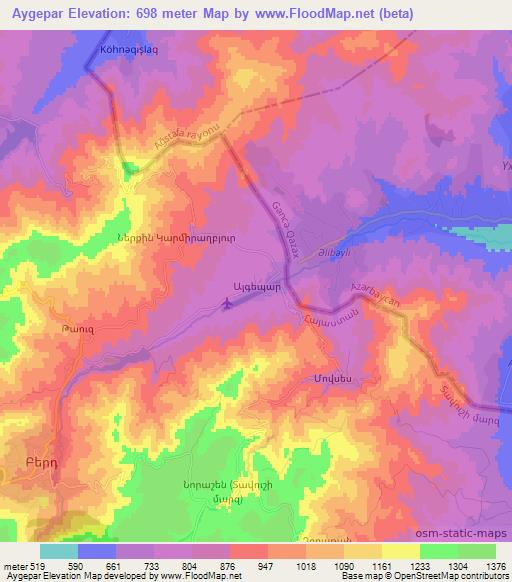 Aygepar,Armenia Elevation Map