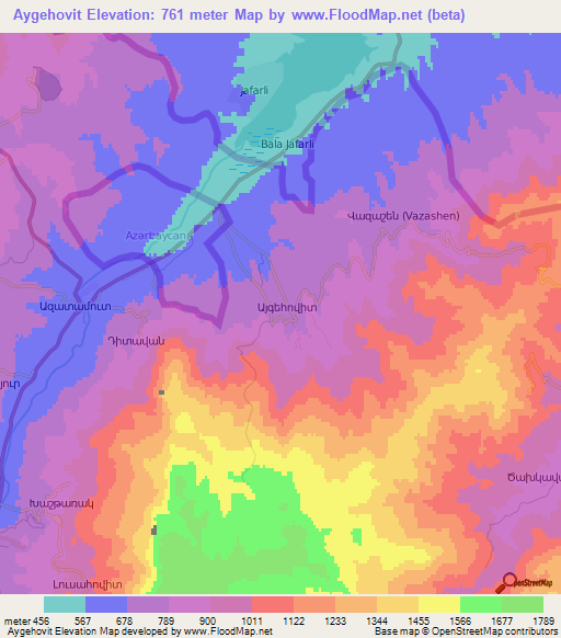 Aygehovit,Armenia Elevation Map