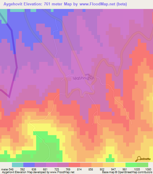 Aygehovit,Armenia Elevation Map