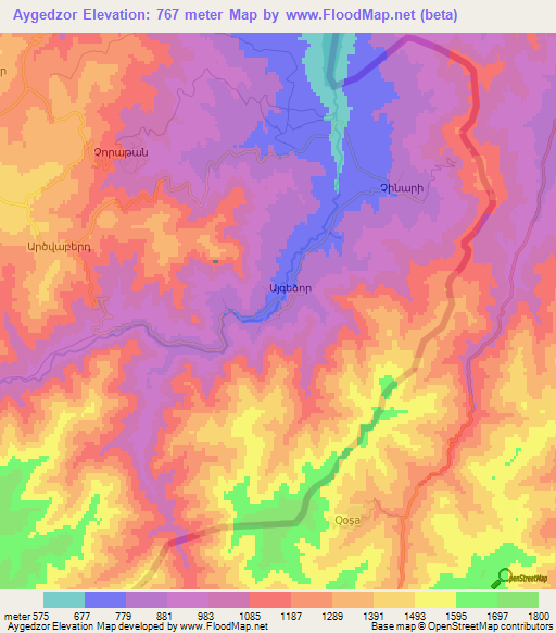 Aygedzor,Armenia Elevation Map