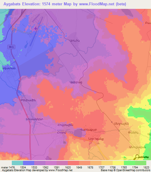 Aygabats,Armenia Elevation Map