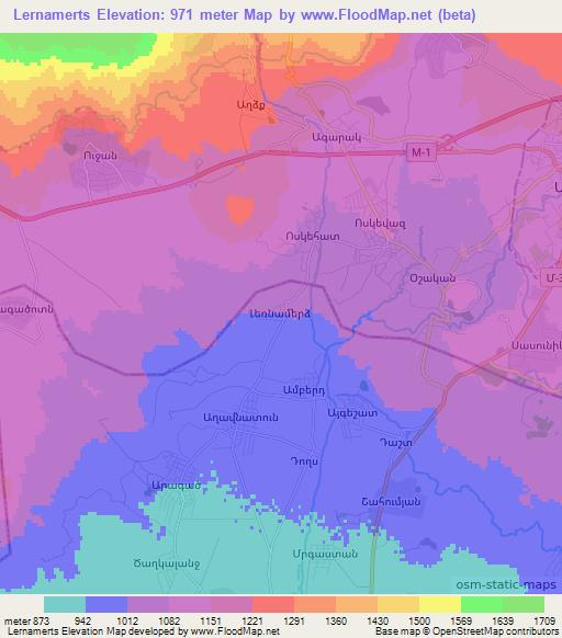 Lernamerts,Armenia Elevation Map