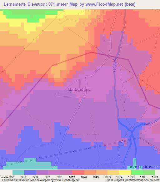 Lernamerts,Armenia Elevation Map