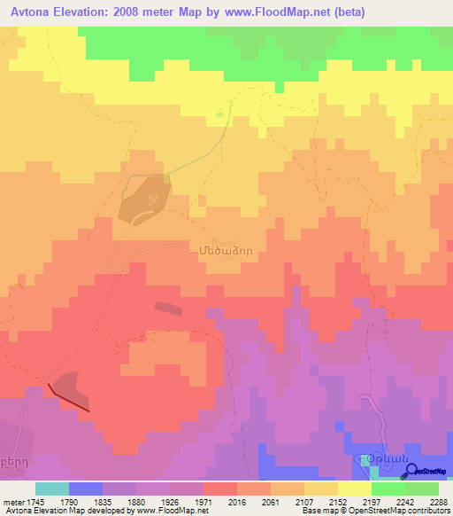Avtona,Armenia Elevation Map