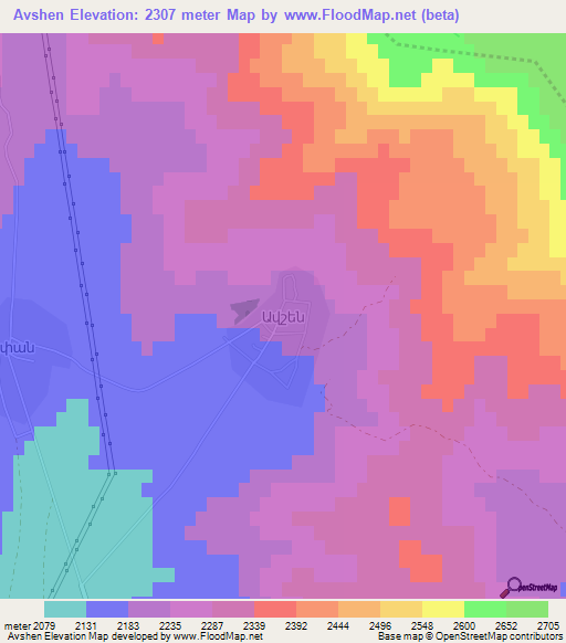 Avshen,Armenia Elevation Map