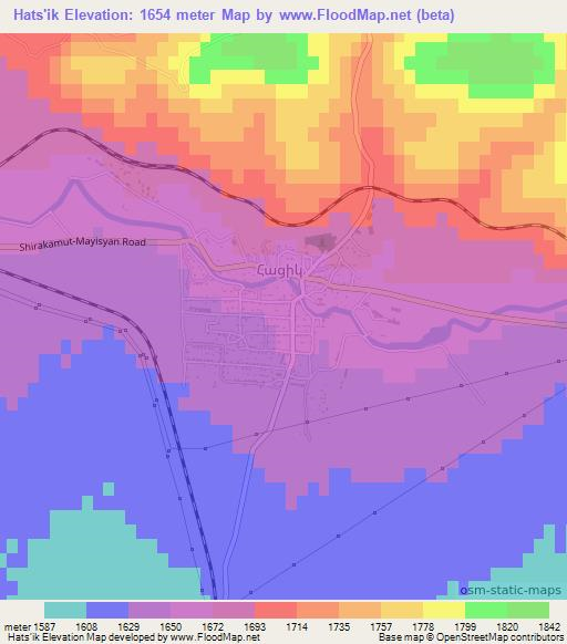 Hats'ik,Armenia Elevation Map