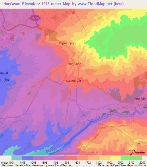 Hats'avan,Armenia Elevation Map