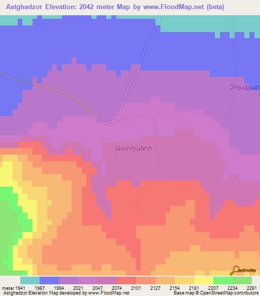 Astghadzor,Armenia Elevation Map