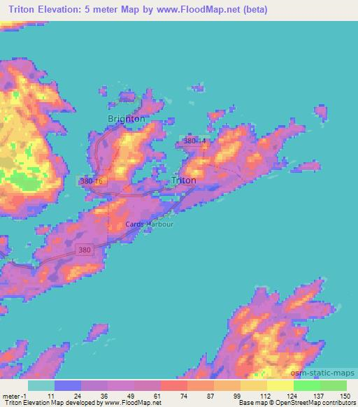 Triton,Canada Elevation Map