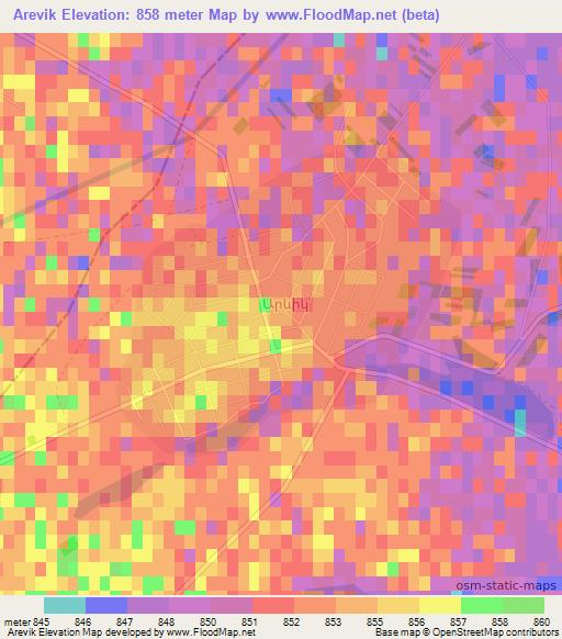 Arevik,Armenia Elevation Map