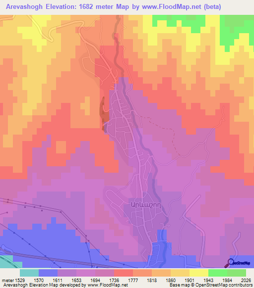 Arevashogh,Armenia Elevation Map