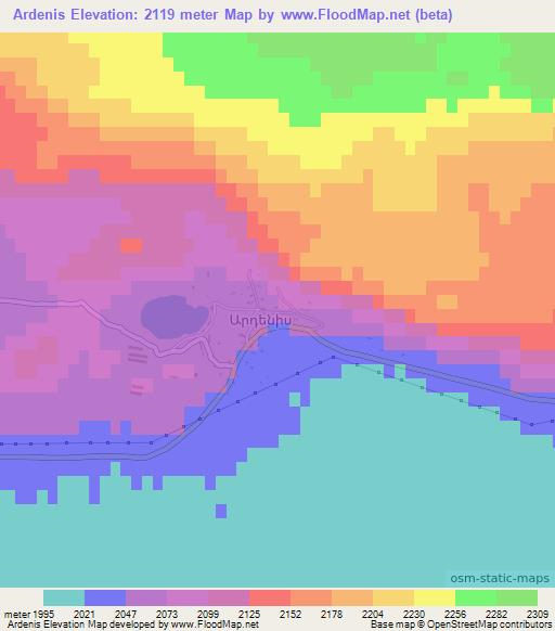 Ardenis,Armenia Elevation Map