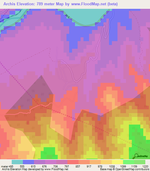 Archis,Armenia Elevation Map