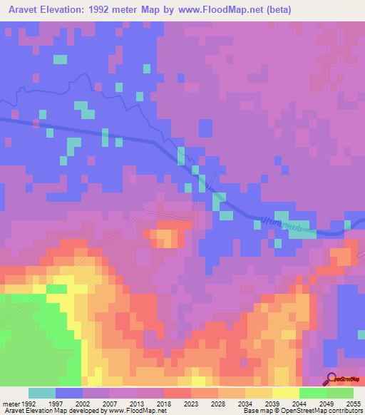 Aravet,Armenia Elevation Map