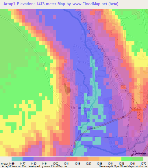Arrap'i,Armenia Elevation Map