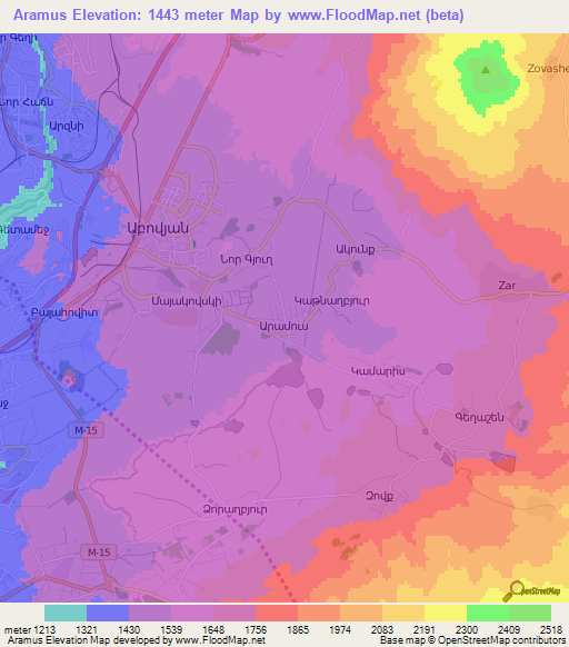 Aramus,Armenia Elevation Map