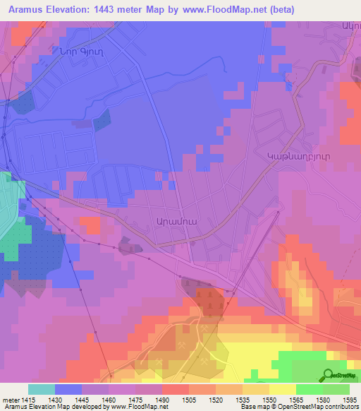 Aramus,Armenia Elevation Map