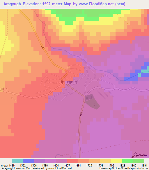 Aragyugh,Armenia Elevation Map