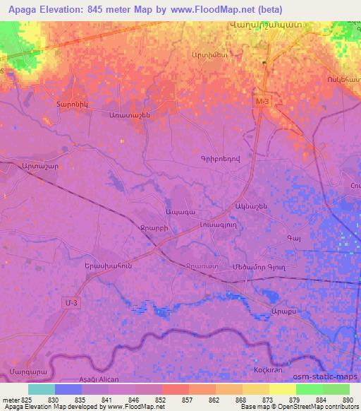 Apaga,Armenia Elevation Map