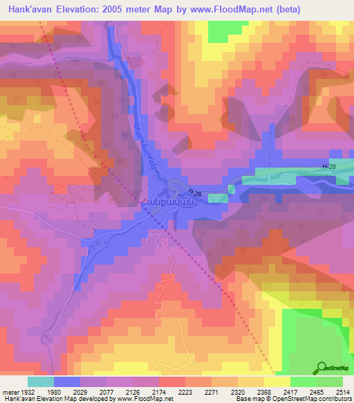 Hank'avan,Armenia Elevation Map
