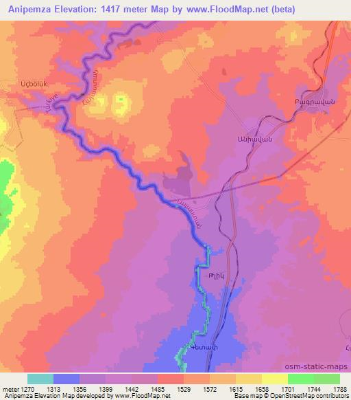 Anipemza,Armenia Elevation Map