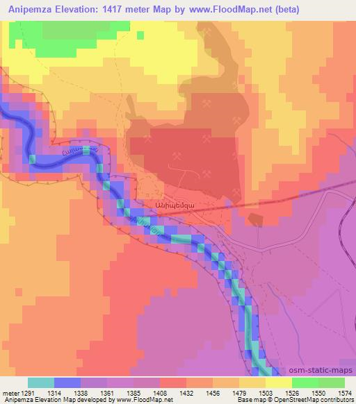 Anipemza,Armenia Elevation Map