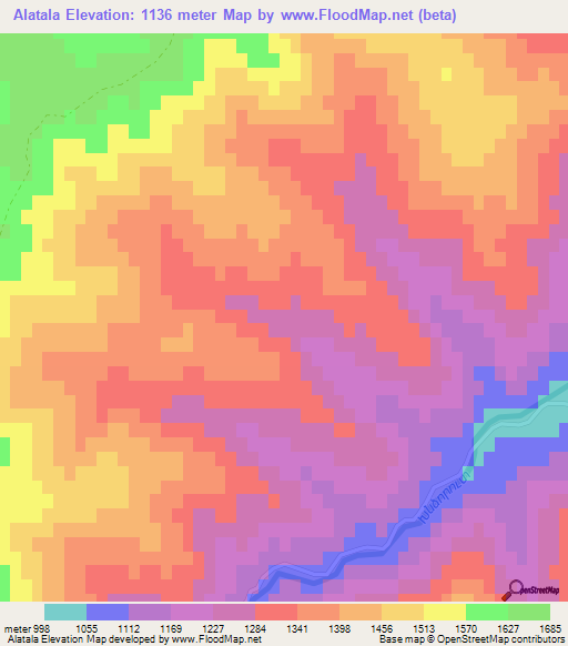 Alatala,Armenia Elevation Map