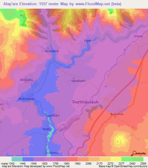 Alap'ars,Armenia Elevation Map