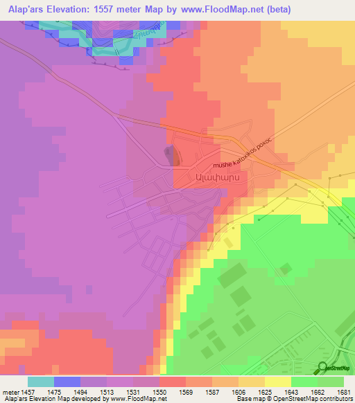 Alap'ars,Armenia Elevation Map