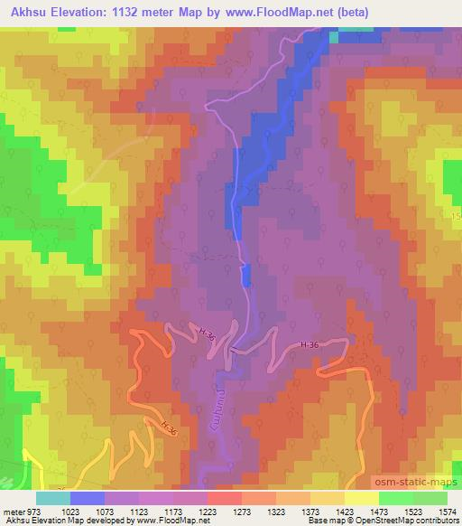 Akhsu,Armenia Elevation Map