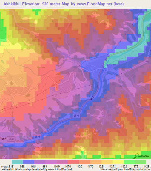 Akhkikhli,Armenia Elevation Map