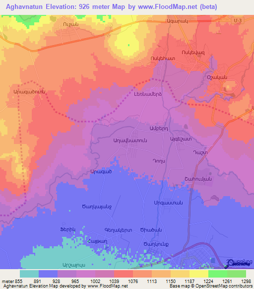 Aghavnatun,Armenia Elevation Map