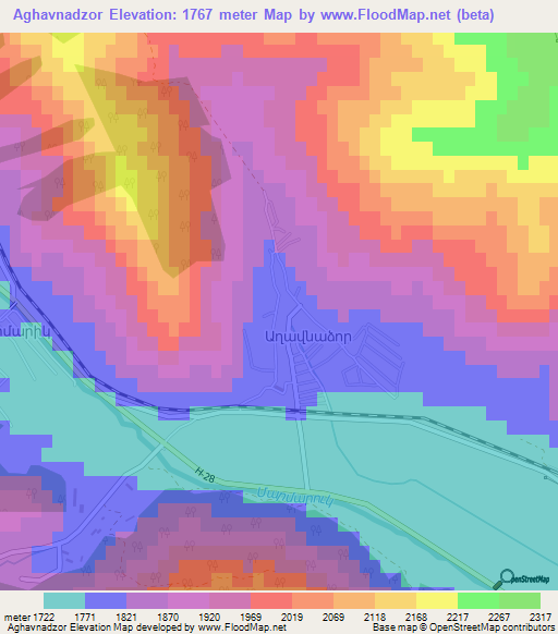 Aghavnadzor,Armenia Elevation Map
