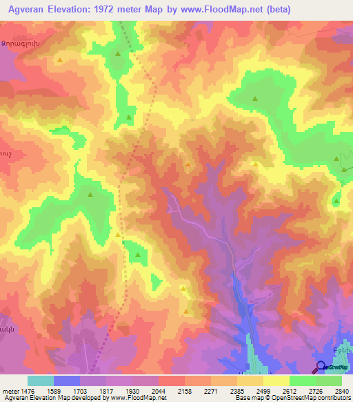Agveran,Armenia Elevation Map