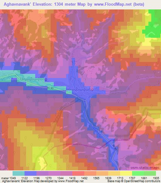 Aghavnavank',Armenia Elevation Map