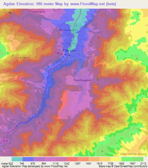 Agdan,Armenia Elevation Map