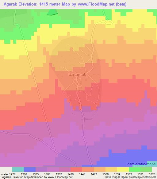 Agarak,Armenia Elevation Map